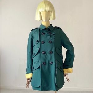 Dsquared2 Green Double Breasted Pea coat SZ 4